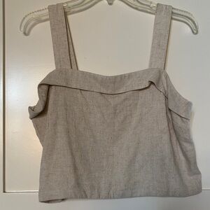 American Eagle Outfitters Beige linen Crop Top